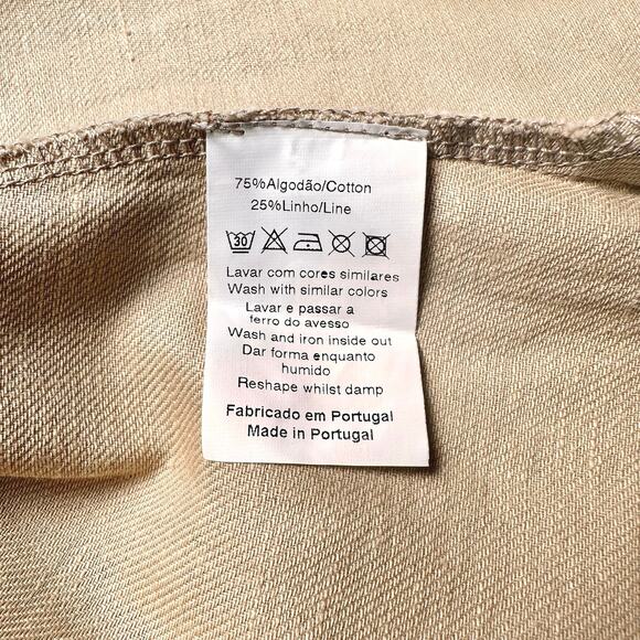 Cotton Brothers | Women | Beige Cotton Linen Blend Light Morning Jacket | Small - Picture 7 of 12